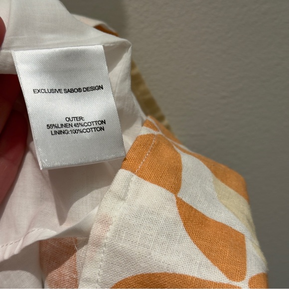 NWT- Sabo Skirt Zola Dress Cream and Orange Puff Sleeve Mini Dress Size Small - Picture 5 of 13